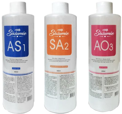 Hydrogen Oxygen Facial Machine Serums for Facial Cleansing – AS1 SA2 AO3 Aqua Peeling Solution Top Salon Skin Scrub Hydra Skin Scrub Special Solution Small Bubble Solution (40fl oz) (3)
