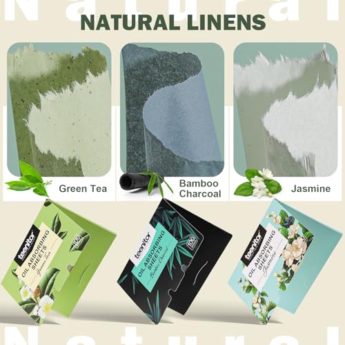 Teenitor Oil Blotting Sheets for Face, 600 Sheet Oil Absorbing Sheets for Face, Blotting Papers for Face Blotting Paper for Oily Skin, Oil Wipes for Face Oil Sheets, Oil Pads for Face Oil Control Film