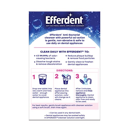 Efferdent Denture Cleaner Tablets ? Dental Appliances, Aligners, Mouth Guard, and Retainer Cleaner Tablets, Complete Clean, 126 Count