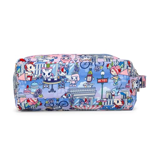 JuJuBe x Tokidoki C'est la vie à Paris Be Dapper Toiletry Cosmetic Bag, Cute Zippered Pouch Bag for Women and Girls, Ideal Organization for Travel, Luggage, School, Work, Machine Washable