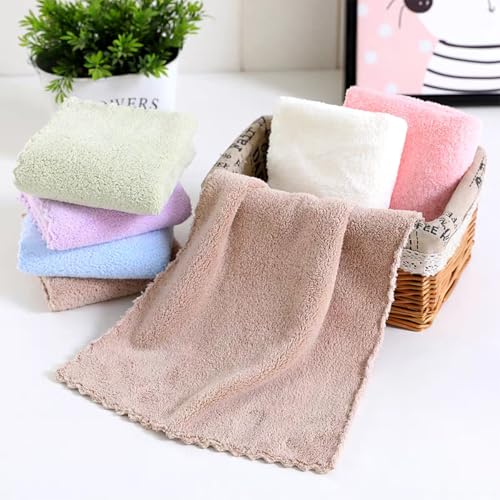 Microfiber Washcloths 5 Pack 29.5" x 13.8" Soft Feel Fingertip Towels quick Drying Coral Velvet Wash Cloths Ultra Soft, Quick-Drying & Multipurpose Face & Hand Towels for Bathroom, Spa, and Gym Towel.