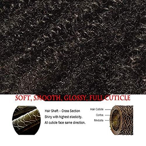Hair Mongolian Afro Kinky Curly Clip In Hair Extensions Afro Kinky-curly Human Hair Clip Ins 4C Mongolian Virgin Remy Human Hair (18inch, natural black)