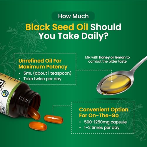 Amazing Herbs Premium Black Seed Oil - Cold Pressed Nigella Sativa Aids in Digestive Health, Immune Support, Brain Function, Joint Mobility, Gluten Free, Non GMO - 32 Fl Oz