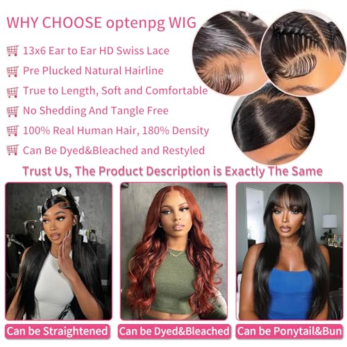 30 Inch Body Wave Lace Front Wigs Human Hair Pre Plucked 13x6 HD Lace Frontal Wigs Human Hair 200% Density Glueless Wigs Human Hair for Women