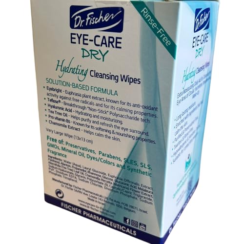Dr. Fischer Tea Tree Eyelid Wipes - Gentle Eye Wipes for Everyday Eye Cleansing and Hypoallergenic Makeup Remover (6 packs of 30 wipes each).