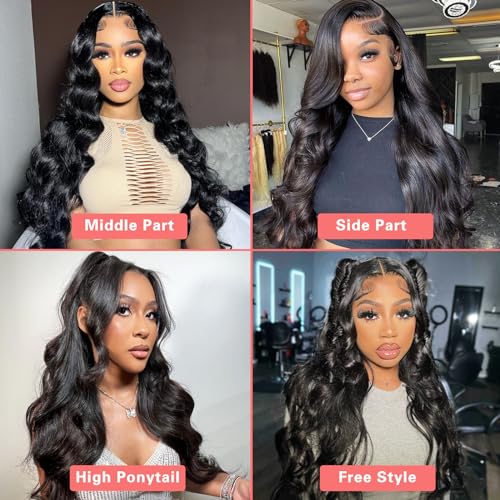 Becolor 30 Inch Lace Front Wigs Human Hair Body Wave 13X4 Lace Frontal Wigs Human Hair for Women 180% Density HD Lace Glueless Wigs Human Hair with Baby Hair