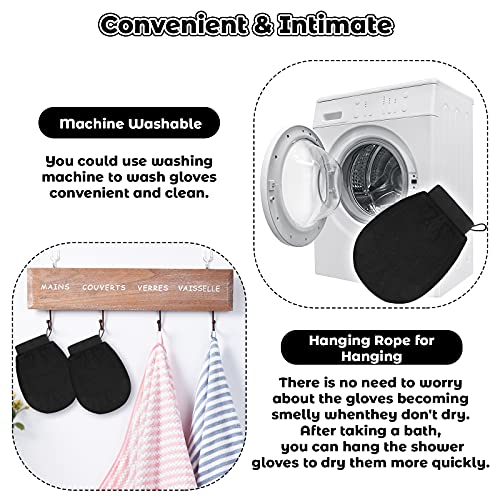 Tatuo 4 Pieces Korean Exfoliating Mitts Deep Exfoliating Gloves Body Scrubber for Bath Shower Dead Skin Remover Keratosis Pilaris