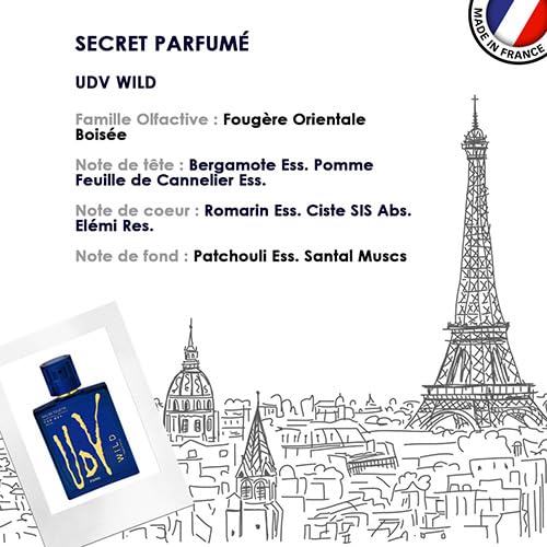Ulric De Varens Wild Eau De Toilette for Men - Young, Energetic, and Confident- Bold and Fearless Notes of Rosemary, Elemi, Patchouli, and Sandalwood-Make an Unforgettable Impression - 3.4 Fl Oz