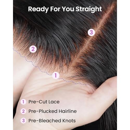 Arabella Balayage Lace Front Wig Human Hair 13x4 Rear to Go Glueless Wig 210% Density Body Wave Wigs 12A Balayage HD Lace Frontal Wig Pre Plucked With Baby Hair (22inch, 13X4 Body Wave)