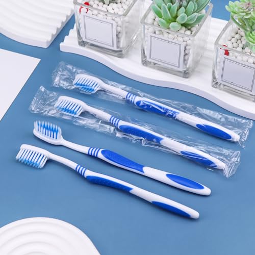 500 Prepasted Disposable Toothbrushes Individually Wrapped Pre Pasted Toothbrushes Soft Bristle Travel Tooth Brush Single Use Wrapped for Hotel, Camping, Travel and Gift for The Homeless