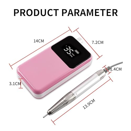 Nail Drill Machine - Finger and Toe Nail Care - Manicure and Pedicure Set -GLHDDL Portable Professional Nail Drill - with Drill Kit - for Nail Salon Home (Brushless Motors, White)