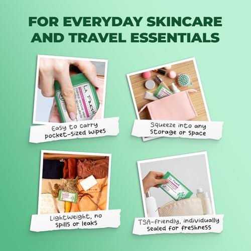 LA Fresh Makeup Remover Wipes with Vitamin E - Make up Remover Wipes for Face, Eyes, Lips - Face Wipes Travel Essentials - Case of 50ct Makeup Wipes