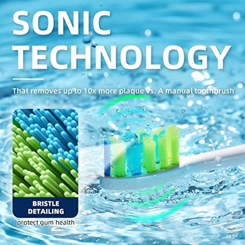 7AM2M Ultrasonic Electric Toothbrush for Adults and Kids, 40000 VPM High-Powered with 4 Brush Heads & 5 Modes, One Charge for 90 Days, 2 Minutes Built-in Smart Timer, Rechargeable Toothbrushes, Pink