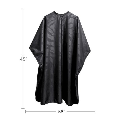 Betty Dain Bleach-proof All Purpose Styling Cape, Material Defends Against Bleach Stains, Color Proof, Chemical Proof, Waterproof, Lightweight Embossed Nylon, Black