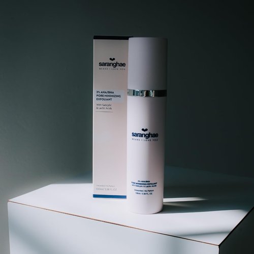 Love Saranghae AHA BHA Pore Refining Exfoliant – 2% Salicylic & Lactic Acid Liquid Toner – Smooth & Clarify Skin – Fragrance-Free, Non-Irritating, 4 fl oz