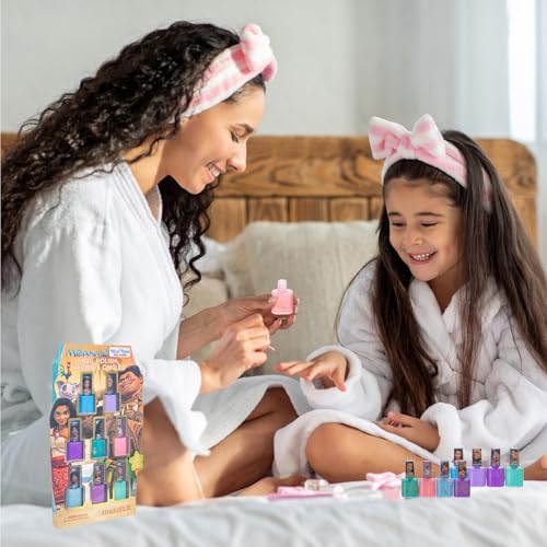 Townley Girl Moana 2 Non-Toxic Water-Based Peel Off Nail Polish Set with Glittery Shimmery and Opaque Colors for Girls Kids Ages 3+ Perfect for Parties Sleepovers and Makeovers 8 Pcs