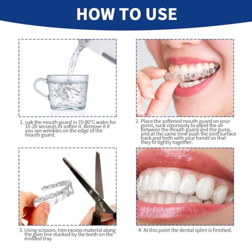 Mouth Guard for Grinding Teeth at Night,Mouthguards for Grinding of Teeth Protection for Teeth,Reusable Teeth Grinding,for Teeth Grinding, Night Guards for Teeth Grinding(4 Pack/Two Size)