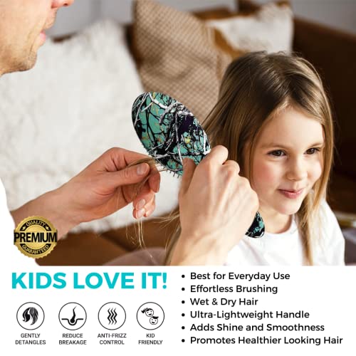 ZEVGANI Detangling Brush for Thick Curly Thin Long Short Wet or Dry Hair, Hairbrush for Women & Kids, Adds Shine Smooth Hair Comb Ultra-Soft Bristles Reduces Breakage, MuddyGirl (Turquoise)