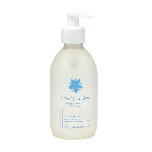Provence Sante Cleansing Bath & Shower Gel - Moisturizing Almond Oil Body Wash for Dry Skin - Nourishing Fresh Linden Blossom Scent - Made in France - 10.2 Oz