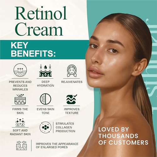 Retinol Face & Neck Cream ? Anti-Aging Night Moisturizer with Hyaluronic Acid, Vitamin E & Aloe Vera ? Reduces Wrinkles, Fine Lines & Dark Spots, Hydrating for All Skin Types