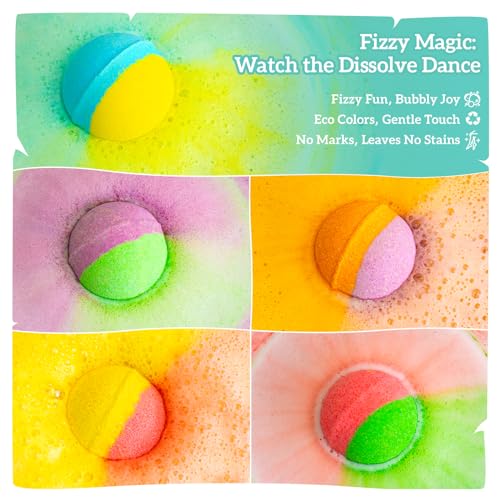 Bath Bomb Gift Set ? 10 Handmade Bath Bombs with Natural Ingredients, 5 Aromatic Scents, Relaxing Spa Bombs for Women, Men, and Kids, Best Birthday Gifts for Stress Relief and Relaxation