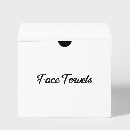 ZOBONETI Wooden Disposable Face Towel Holder Compatible with Clean Skin Club Towel XL, Clean Towels Xl Container for Bathroom Countertop, White Facial Towels Storage Box, Pine Wood