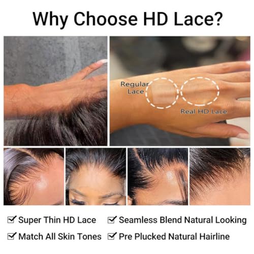 5x5 Real HD Lace Front Human Hair Wigs for Black Women 180% Density Curly Lace Closure Wig Bye-Bye-Knots With Baby Hair Natural Hairline (5x5 HD Lace Wig, 18inches)