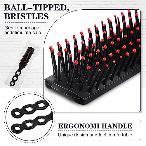 400 Pcs Hair Brushes Bulk for Homeless Individually Wrapped Bristles Hair Brush for Curly Hair Suitable for Homeless Shelter Hotel Nursing Home Charity Church 7.5 x 1.4 Inches