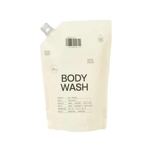 DedCool Body Wash Refill Xtra Milk | Nourishing Vegan Cleanser with Shea Butter, Aloe & Snow Mushroom | Non-Toxic, Carbon-Neutral Formula | Bergamot, White Musk & Amber Scent | 16 fl oz