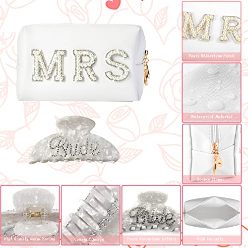 Bride To Be Gift Set - Makeup Bag, Slippers, Robe, Hair Clip - Wedding Gifts