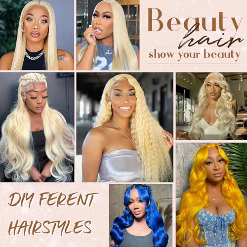 613 Blonde Bundles Human Hair 20 22 24 26 Inch 613 Straight 4 Bundles Human Hair Blonde Quick Weave 100% Unprocessed 16A Brazilian Virgin Hair