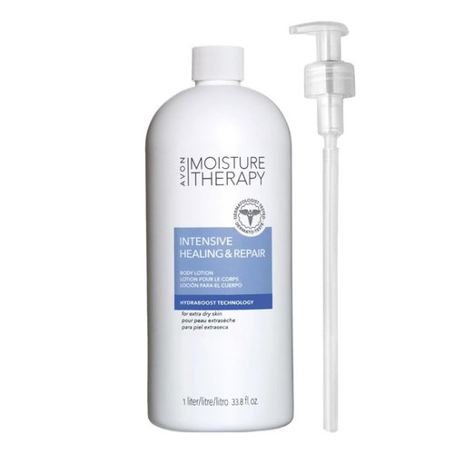 Avon Moisture Therapy Bonus-Size Intensive Healing & Repair Body Lotion, 33.8 fl oz with Pump, Fragrance-Free, Non-Irritating, Hypoallergenic, Dermatologist-Tested, Hydration for Sensitive Skin