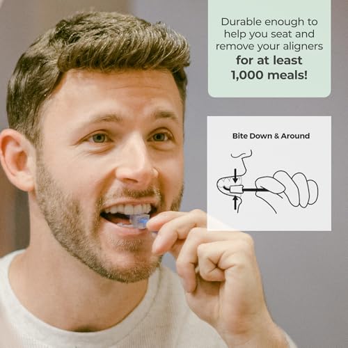 PUL Pack of 1 Reusable 2-in-1 Aligner Seating Chewie & Removal Tool ? Compatible with Invisalign, Removable Braces, Retainers, Trays ? Easy-to-Use Remover & Chew, Dental & Oral Hygiene Care ? Blue