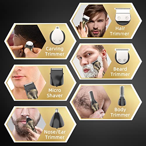 Beard Trimmer for Men, Travel Electric Shavers for Men with Case, Cordless Hair Clipper, Mens Grooming Kit for Mustache Body Nose Face - 180 Mins Shaving, Gifts for Him & Father