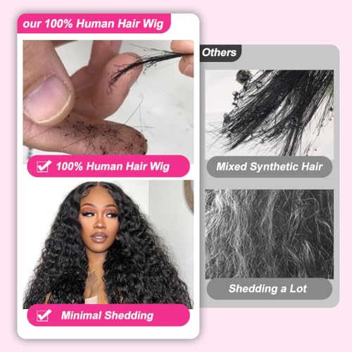 Tuneful Deep Wave Lace Front Wigs Human Hair Pre Plucked 220 Density 13x6 HD Transparent Lace Frontal Human Hair Wig 22 Inch Glueless Curly Wigs Human Hair for Women