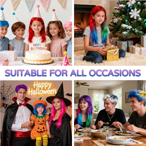 12 Color Glitter Hair Chalk with Shimmer Effect - Temporary Sparkle Hair Chalk for Adults & Kids | Safe, Long-Lasting, Non-Toxic & Washes Out Easily | for Concerts, Parties & Halloween