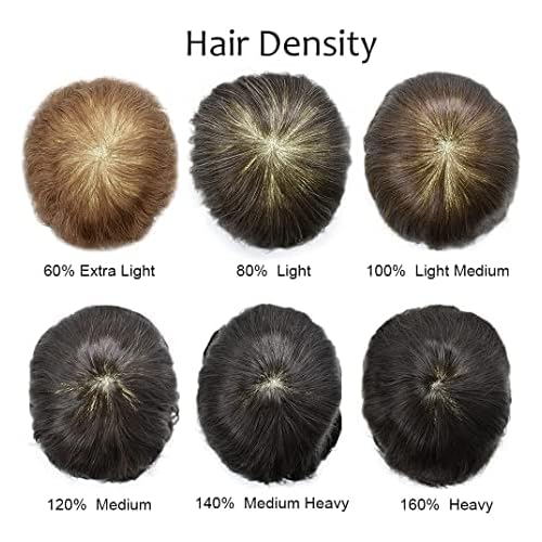 Toupee for Men Full Poly Hair Replacement System European Human Hair Mens Toupee 0.1mm Durable Skin PU Injection Men Hairpiece Mens Hair Units Implants 8X10"-120% Density-#1B Natural Black