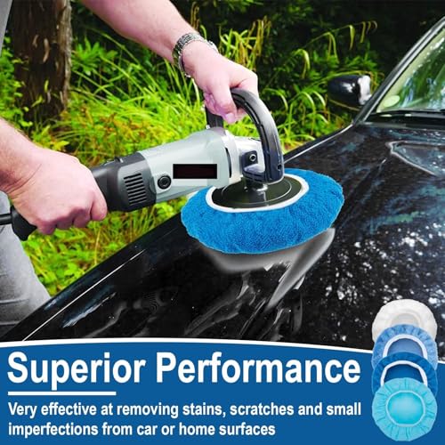 20PCS Car Orbital Buffer Polisher Pad Bonnet Set, 9-10 Inch Polishing Buffing Pads Bonnet Buffing Pad Cover, Microfiber Buffer Pads, Polisher Pads, Car Accessories for Polishing, Waxing and Cleaning