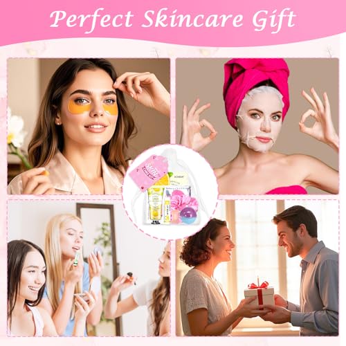 120 PCS Spa Party Supplies for Women, Spa Party Favors Include Face Masks Skincare, Hand Cream, Lip Balm, Under Eye Patches, Lip Mask and Foot Bath Bombs, Spa Birthday Sleepover Party Supplies