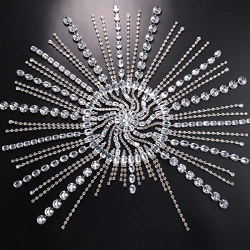 STONEFANS Vintage 1920s Rhinestone Headpiece Cap for Women Crystal Flapper Head Chain Hairpieces Gatsby Hair Accessories