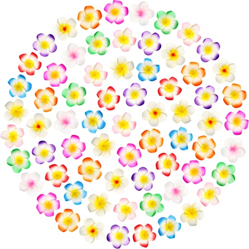 Geosar 100 Pcs Plumeria Hair Clip Hawaiian Foam Flower Hair Clips for Women Luau Beach Hawaii Tropical Bridal Wedding Party Decorations Accessories Vacation Supplies(2.4 Inch)