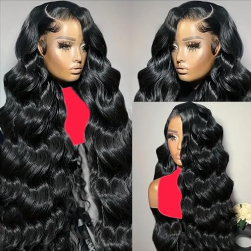 13x6 Lace Front Wigs Human Hair Body Wave Lace Front Human Hair Wigs Pre Plucked HD Lace Front Wigs 180% Density Frontal Glueless Human Hair Wigs with Baby Hair (13x6-body wave, 30INCH)
