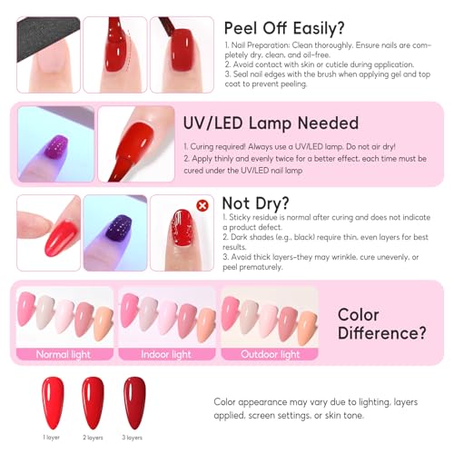 COSCELIA 40pcs Fall Gel Nail Polish Set, 35 Colors Nail Gel polish with 5 Bottles Base and Glossy Matte Glitter Top Coat White Brown Black Nude Red Orange Colors Halloween Nail Polish Nail Art Gifts
