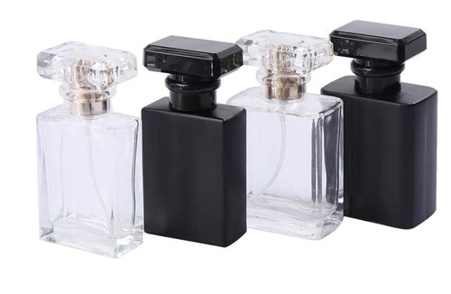 30ML Glass Perfume Bottles Empty Spray Perfume Bottles Square Refillable Portable Empty Refillable Perfume Atomizer Vials Reusable Cosmetic Containers for Perfume Essential Oils Liquids,10 Pack (Clear)