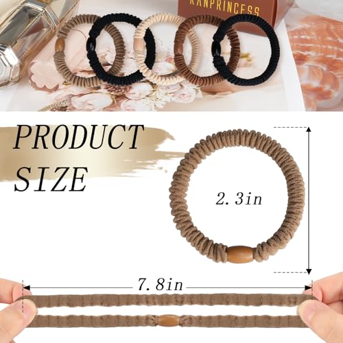 16Pcs Hair Ties For Thick Hair, Strong Stretchy Hair Bands For Women Girls, No Slip Braided Hair Ties No Damage, Ponytail Holders-Exceptionally Secure with Gentle Hold (Set 5)