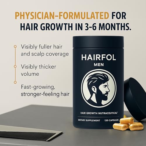 Men's Hair Growth Supplement ? Clinically Tested Hair Growth Vitamins for Men, Thicker Hair & Scalp Coverage, Hair Regrowth Support for Men ? Stronger, Fuller Hair ? 1 Month Supply