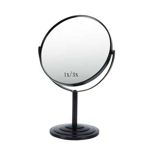 Schliersee 3X Magnifying Vanity Makeup Mirror Double Sided 7 Inch 1X/3X Magnification Tabletop Mirror, Black