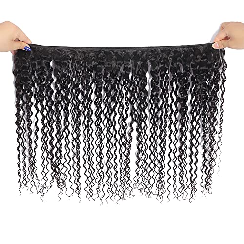 Water Wave Bundle Natural Black Human Hair 3 Bundles Brazilian Unprocessed Virgin Hair Extensions Double Weft Bundle For Women 26 28 30 Inch