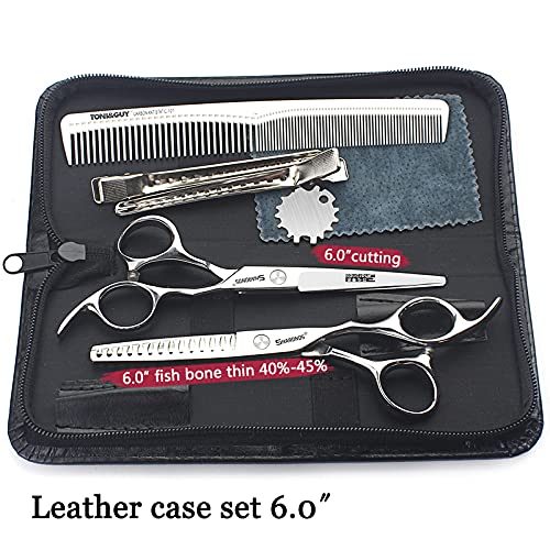 6/6.5 inch professional hair hairdresser hair thinning scissors hairdressing tools barber scissors (6-inch 2pc-B)