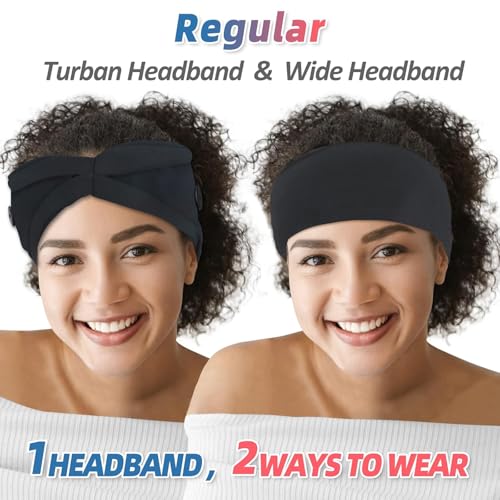 HoogaLife 2pcs Headbands with Buttons, Nurse Gifts for Women Turban Non-Slip Nurse Accessories Nursing Headbands Protect Your Hair and Ears